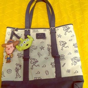 Loungefly Toy Story tote bag with bag charms